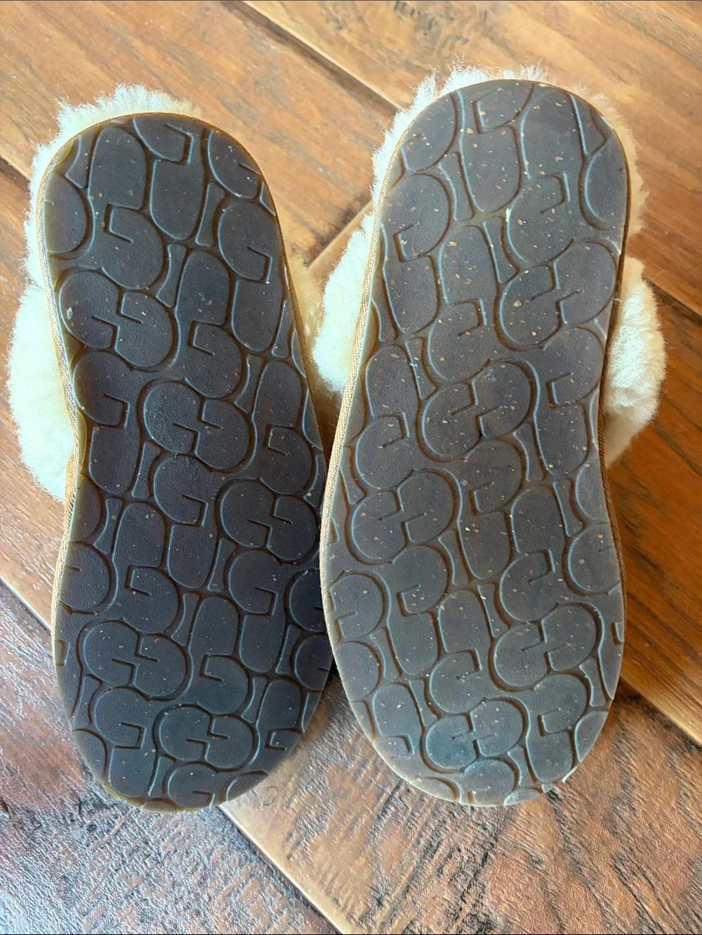 UGG Kids Chestnut & Cream Suede Shearling Clogs